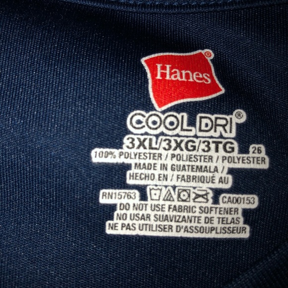 Men’s Hanes Cool Dri V Neck T-Shirt - Picture 2 of 2
